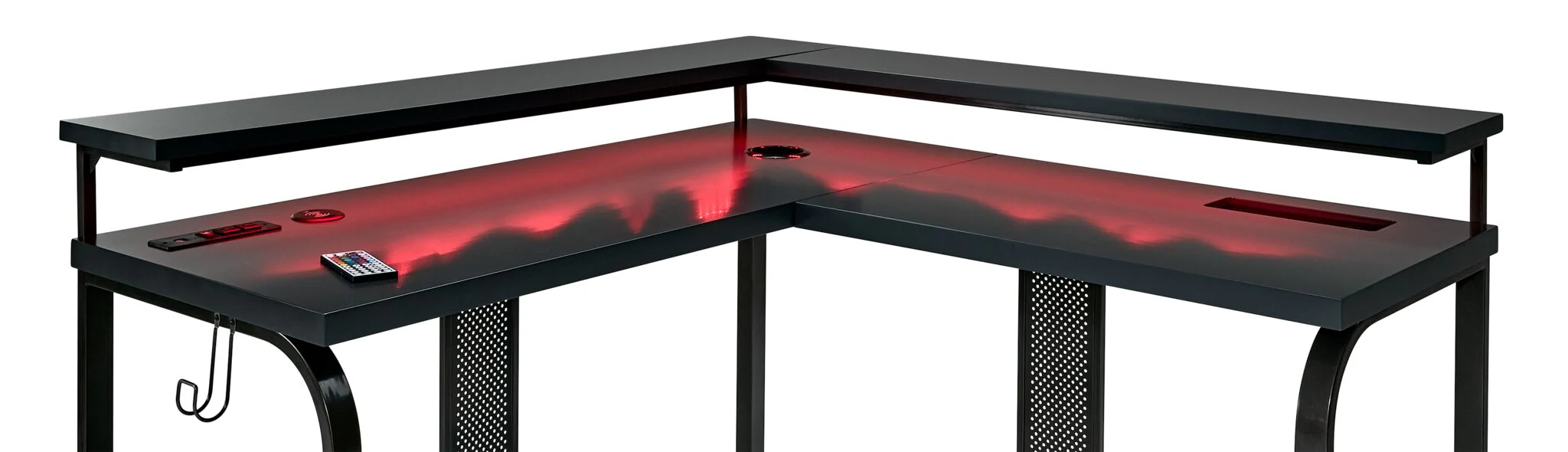Zander II L-Shaped Gaming Computer Desk - Grey - Image 5
