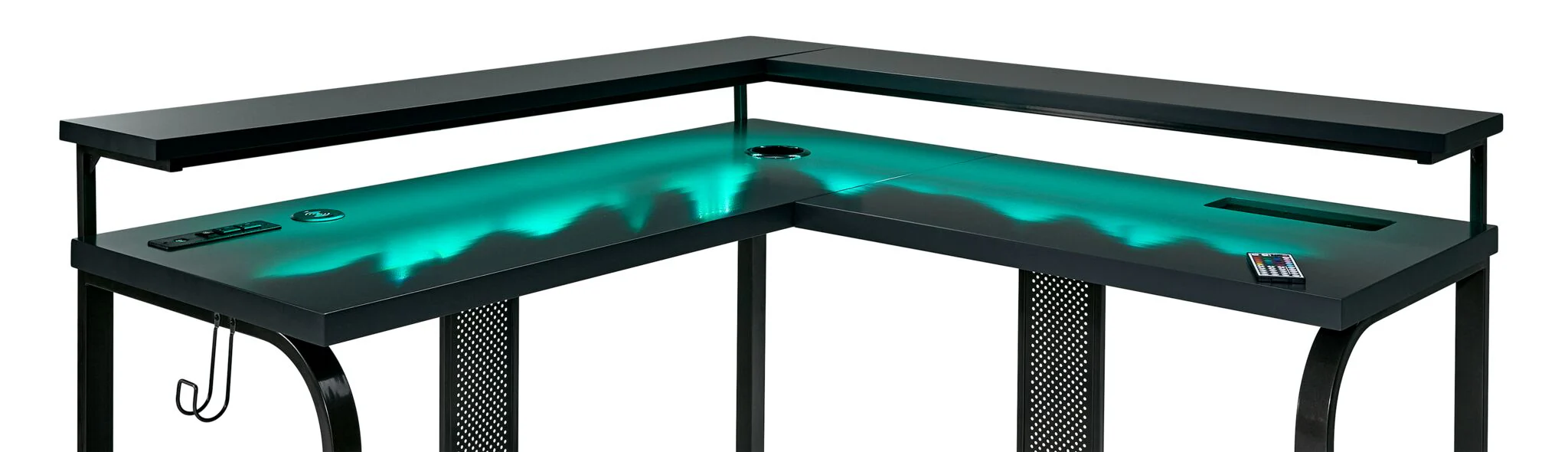 Zander II L-Shaped Gaming Computer Desk - Grey - Image 6