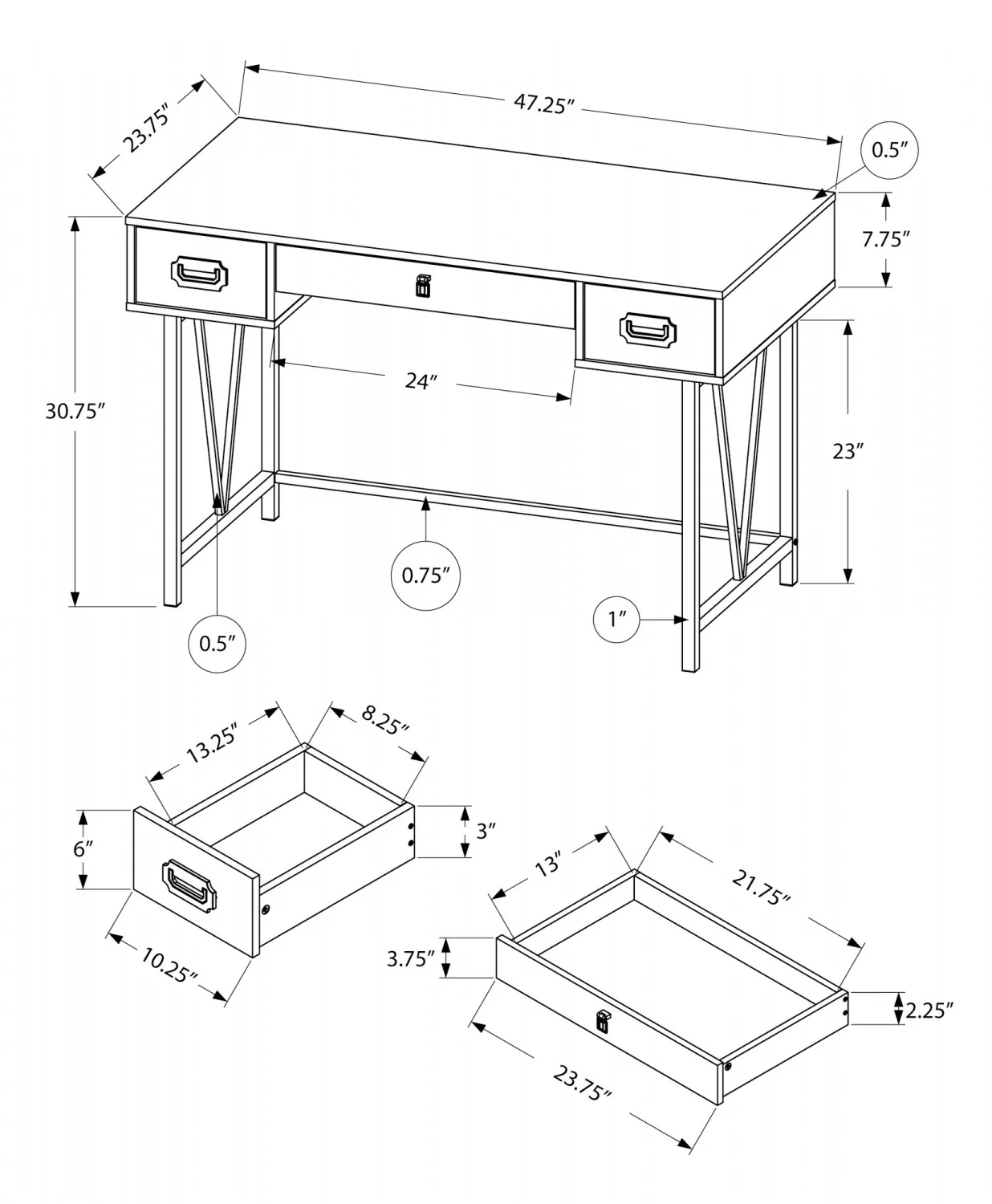 Zava Desk - Taupe - Image 3
