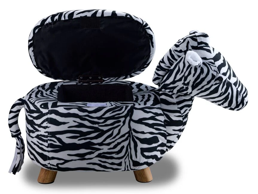 Zebra Storage Ottoman - Black and White - Image 4