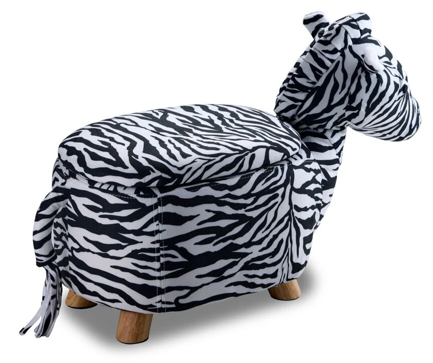 Zebra Storage Ottoman - Black and White - Image 6