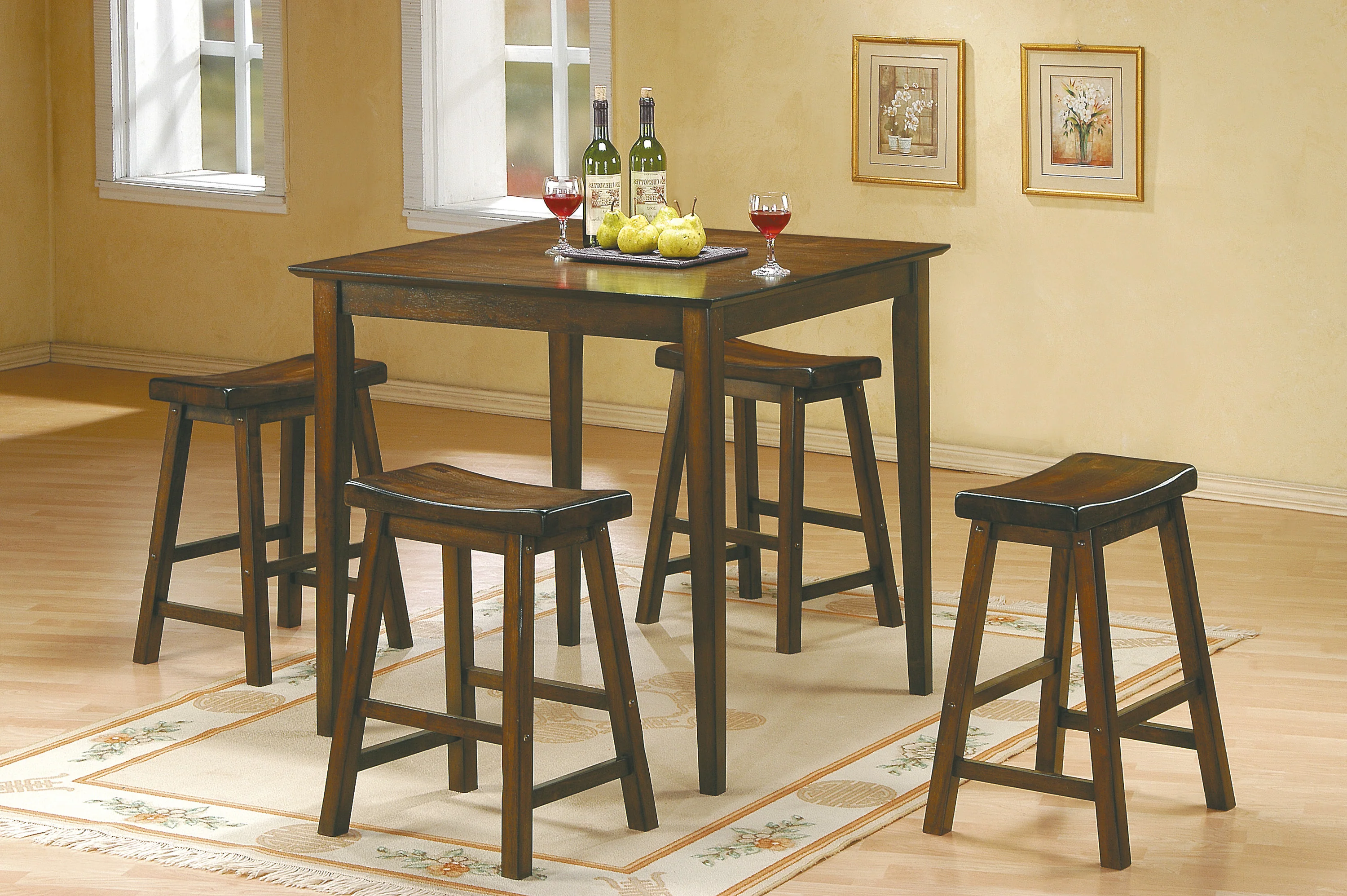 Zena 5-Piece Counter Height Dining Set - Cherry - Image 2