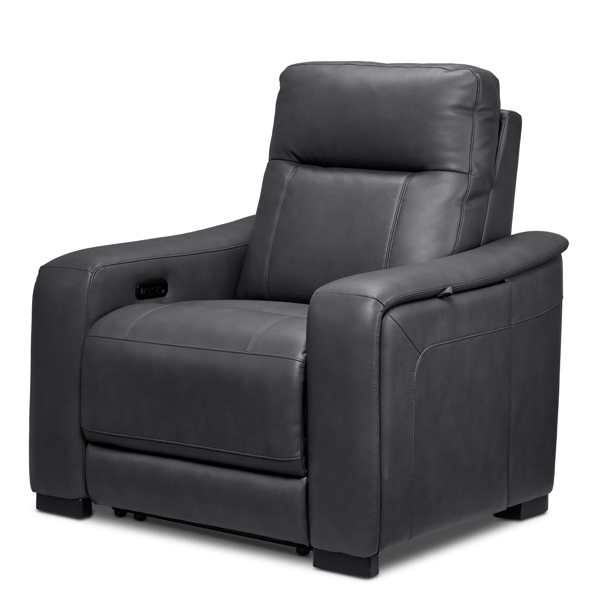 In Harmony - Zeppelin Power Reclining Sofa and Recliner Set- Dark Grey - Image 4