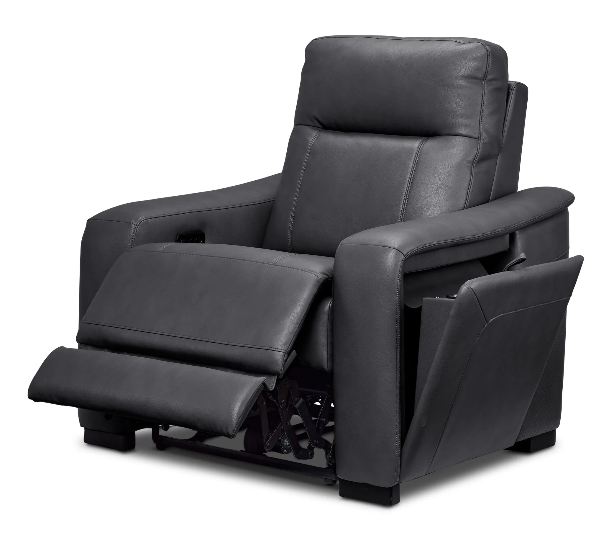 In Harmony - Zeppelin Power Reclining Sofa and Recliner Set- Dark Grey - Image 5