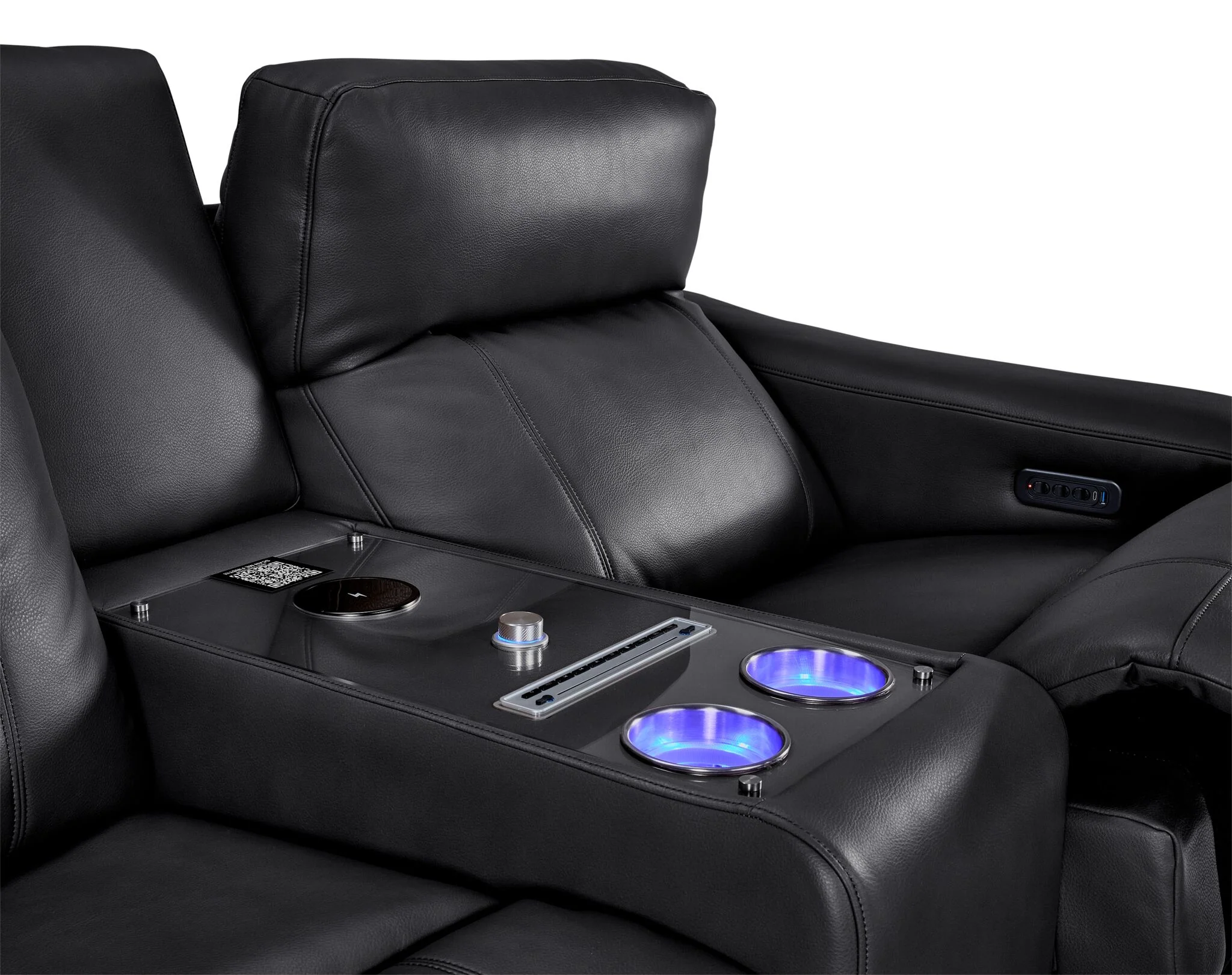 In Harmony - Zeppelin Power Reclining Sofa and Loveseat Set - Dark Grey - Image 6
