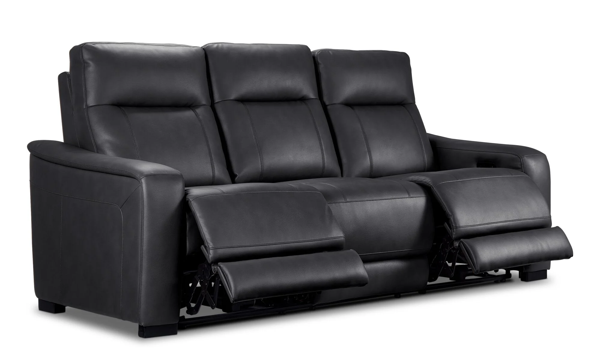 In Harmony - Zeppelin Power Reclining Sofa and Recliner Set- Dark Grey - Image 3