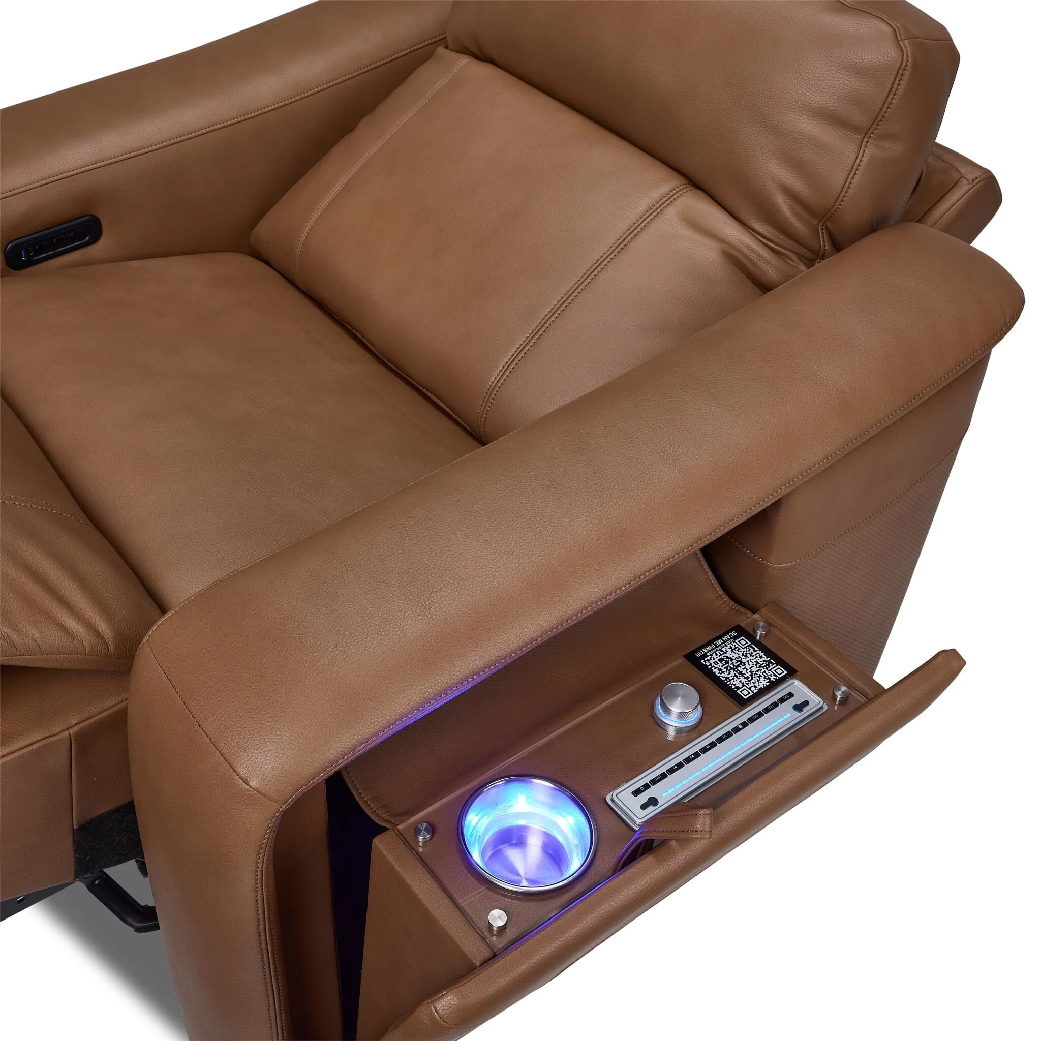 In Harmony - Zeppelin Power Reclining Sofa and Recliner Set- Tan - Image 6