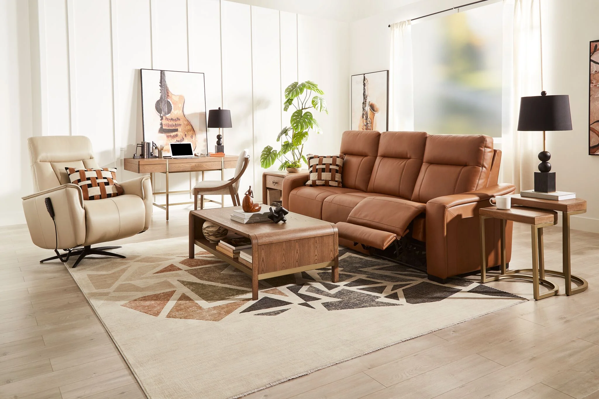 In Harmony - Zeppelin Power Reclining Sofa - Tan - Image 2