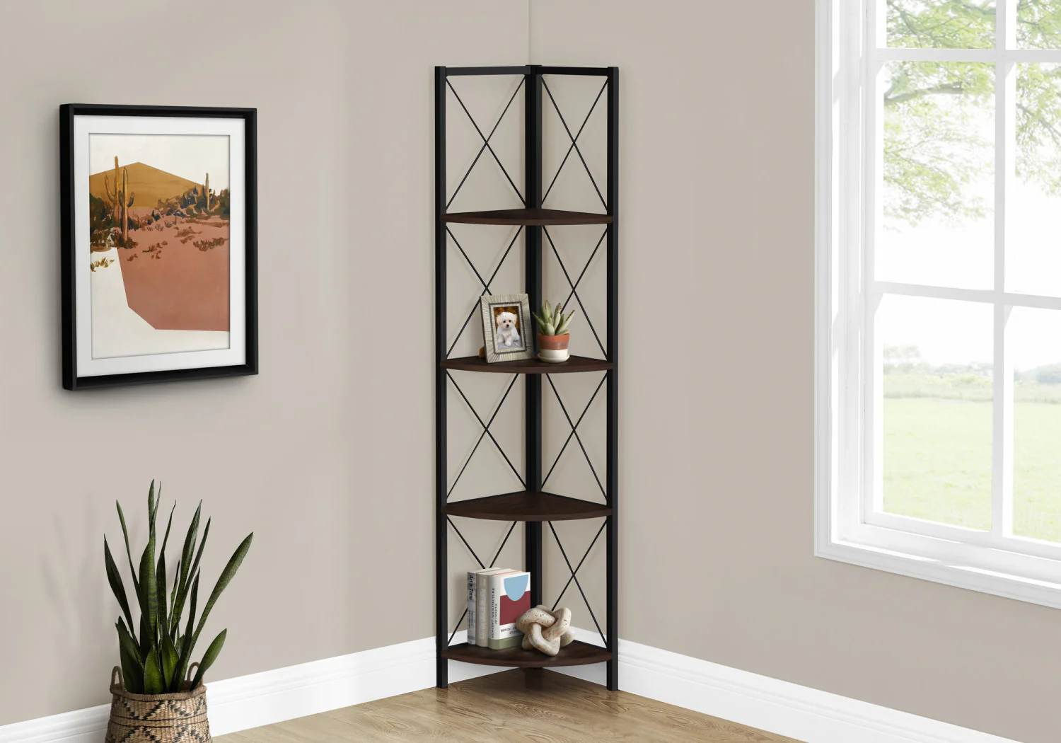 Zeva Bookcase - Dark Brown - Image 2