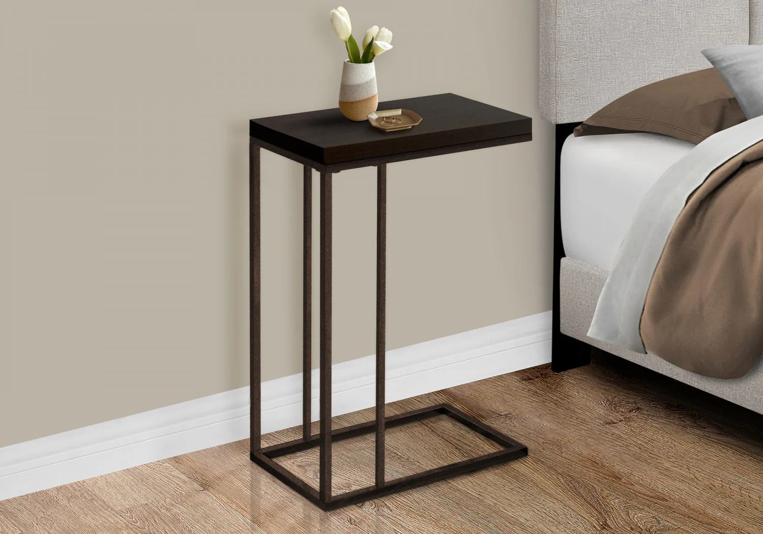 Zivo Side Table - Espresso/Bronze - Image 6