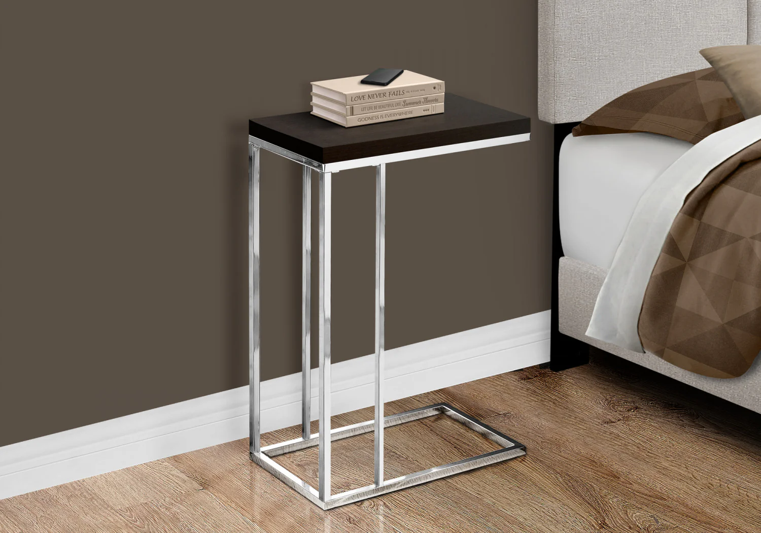 Zivo Side Table - Espresso/Chrome - Image 6