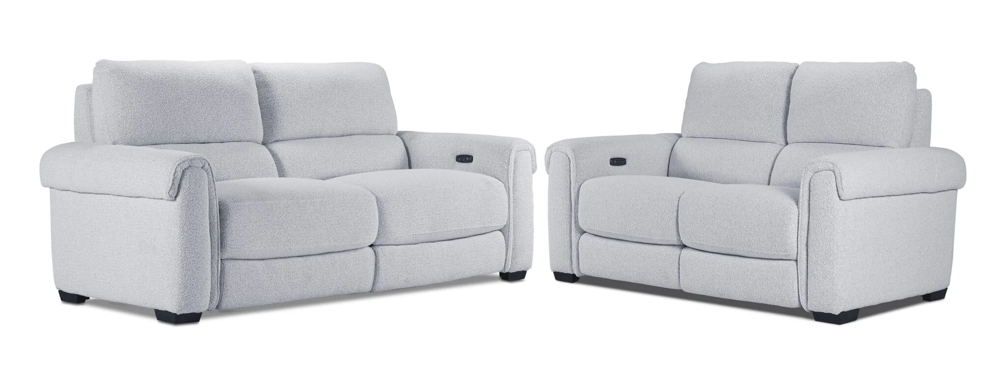 Zoey Power Reclining Sofa and Loveseat Set - Snow